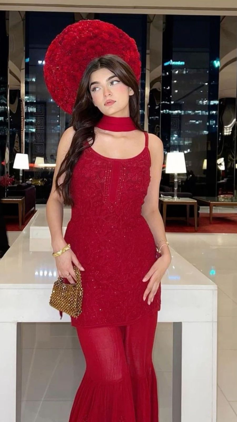 Mehr Scarlet Sharara Set